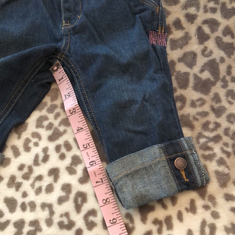 Old Navy Blue Dark Wash Jeans Convertible Crop Straight Leg 4 Pocket Size 2T - Picture 11 of 14